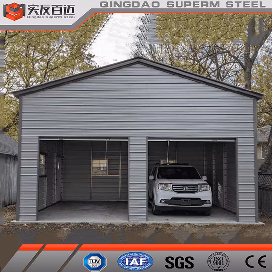 青島 Superm 防水絶縁パネル金属フレームのトラックの保管プレハブ鉄骨構造のガレージ